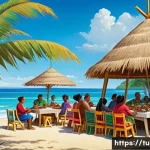투발루의 민족 구성 - A vibrant scene depicting a Tuvaluan community gathering. Polynesian people, dressed in colorful tra...